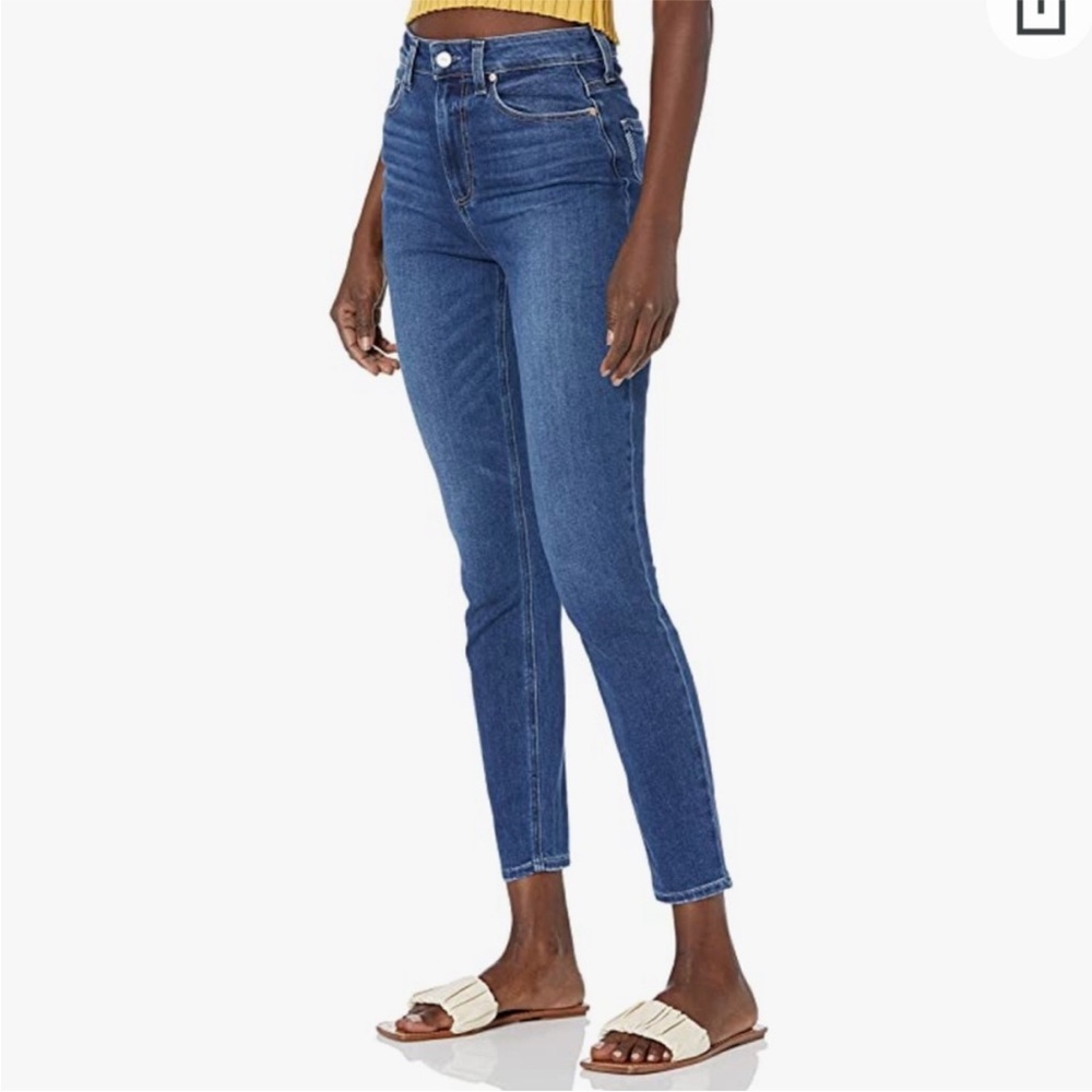 PAIGE High Rise Flaunt Denim Accent Jeans